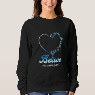 Sweatshirt Papillons Bleus Et Blancs Coeur Croire Aussi Consc