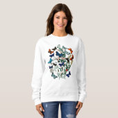 Sweatshirt papillons, fantaisie, nature, don pour elle, (Devant entier)
