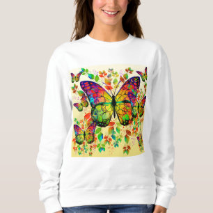 SWEATSHIRT PAPILLONS PRINTANIERS NATURE COLORÉE