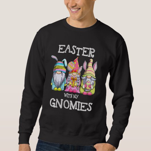 Sweatshirt Pâques Avec Mes Gnomies Mignons Lapins Gnomes Pâqu (Devant)