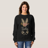 Sweatshirt Pâques Enseignant Cute Bunny École Empreinte de lé (Devant entier)