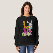 Sweatshirt Pâques Enseignant Vie Pâques Gnome Bunny Lov (Devant entier)