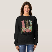 Sweatshirt Pâques Leopard Lapin Lapin Palmier Dimanche Filles (Devant entier)