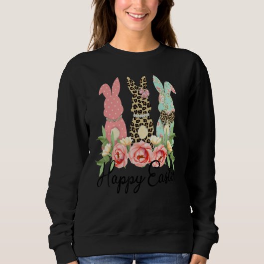 Sweatshirt Pâques Leopard Lapin Lapin Palmier Dimanche Filles (Devant)