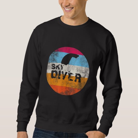 Sweatshirt Parachute Retro I Skydiver Tandem Jump Skydiver (Devant)