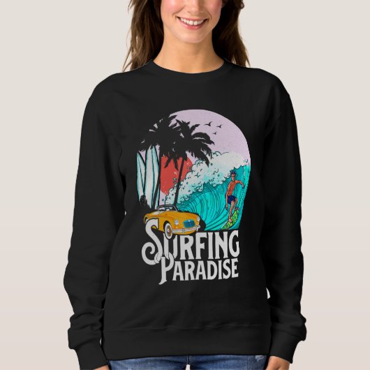 Sweatshirt Paradis du surf d'été (Devant)