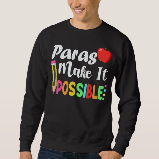 Sweatshirt Paras Make It Possible Apple And Pencil Back To Sc (Devant)
