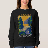 Sweatshirt Parc national Acadia Bar Port Otter Cliff Rétro (Devant)
