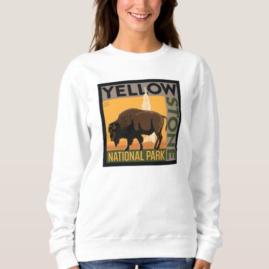 Sweatshirt Parc national de Yellowstone | Buffalo (Devant)