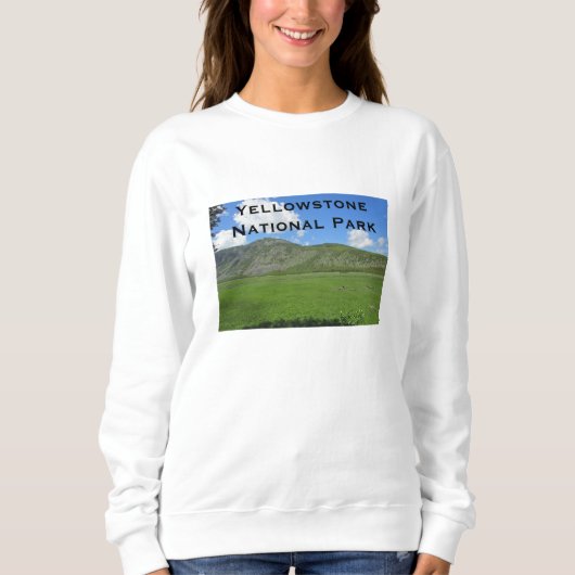 Sweatshirt Parc national de Yellowstone Green Valley Photo (Devant)