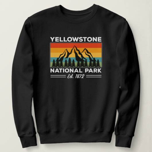 Sweatshirt Parc national de Yellowstone Randonnée Camping Rét (Design devant)
