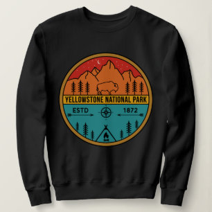Sweatshirt Parc national de Yellowstone Rétro Wyoming USA Bi