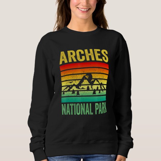 Sweatshirt Parc national des Arches Moab Utah Retro Sunset So (Devant)
