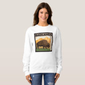 Sweatshirt Parc national des Badlands | Buffalo (Devant entier)