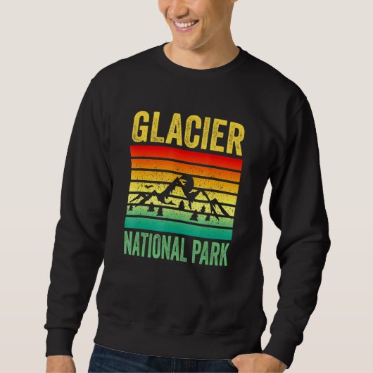 Sweatshirt Parc national des Glaciers Montana Retro Sunset So (Devant)