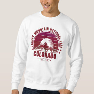 Sweatshirt Parc national des Rocheuses Colorado Retro