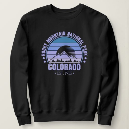 Sweatshirt Parc national des Rocheuses Colorado Retro (Design devant)