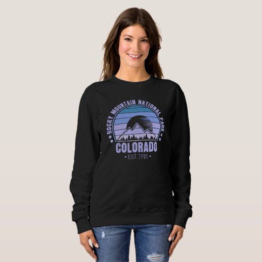 Sweatshirt Parc national des Rocheuses Colorado Retro (Devant entier)