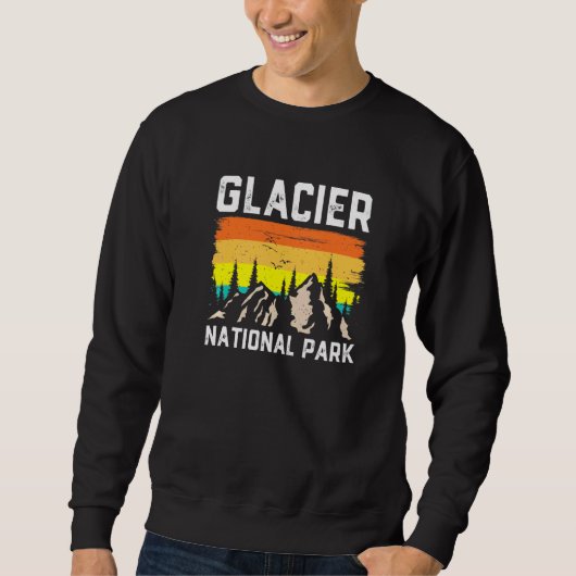 Sweatshirt Parc national du Glacier du Retro Montana Randonné (Devant)