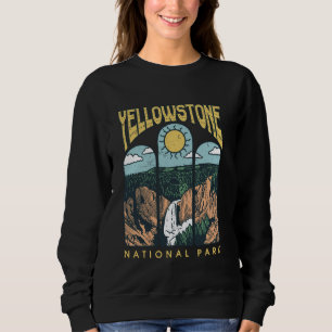 Sweatshirt Parc national vintage Yellowstone Randonnée Campin