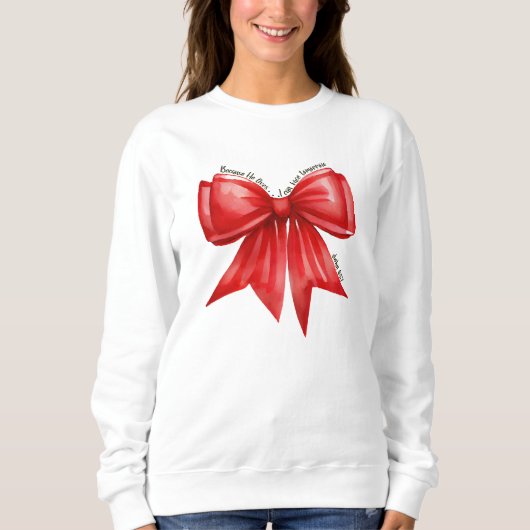 Sweatshirt Parce Qu'Il Vit Chandail Rouge. John 6:57 (Devant)