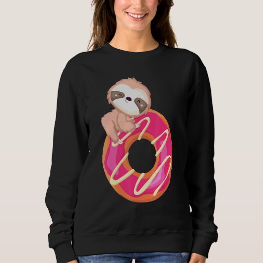 Sweatshirt Paresseux Bébé Sur Beignet (Devant)