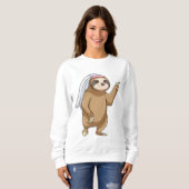 Sweatshirt Paresseux en mariée avec voile (Devant entier)