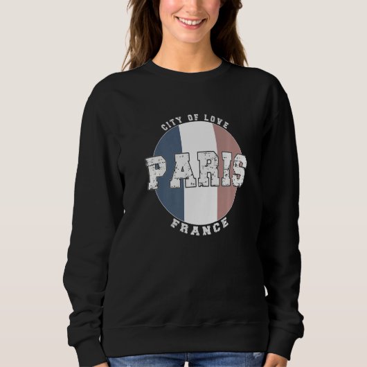 Sweatshirt Paris France, Vintage French flag Premium (Devant)
