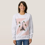 Sweatshirt Paris - La Tour Eiffel pastel Tour Eifelturm Rose (Devant entier)