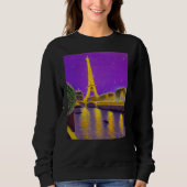 Sweatshirt Paris le long de la Seine sous les étoiles (Devant)