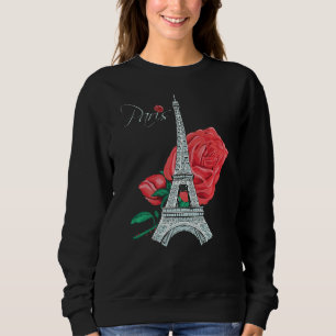 Sweatshirt Paris Rose Tour Eiffel Rose Amour français France