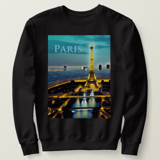 Sweatshirt Paris sous un ciel bleu turquoise (Design devant)