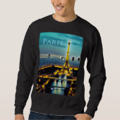 Sweatshirt Paris sous un ciel bleu turquoise (Devant)