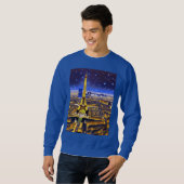 Sweatshirt Paris sous un ciel étoilé violet (Devant entier)