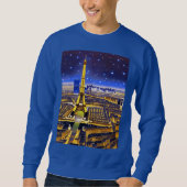 Sweatshirt Paris sous un ciel étoilé violet (Devant)
