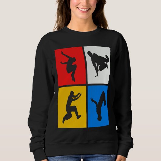Sweatshirt Parkour Retro Freerunning Freerunner Jumping (Devant)