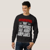 Sweatshirt Parler d'avions Cool Avion (Devant entier)