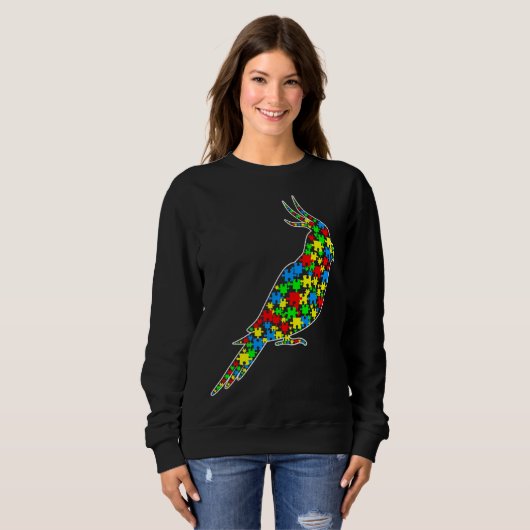 Sweatshirt Parrot Funny Puzzle Animaux Sensibilisation sur l' (Devant entier)