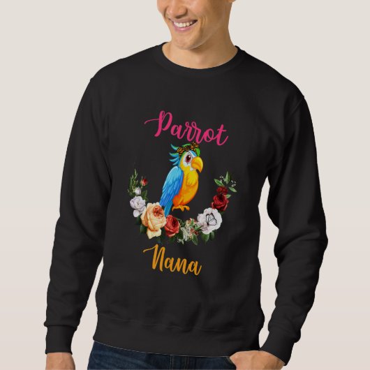 Sweatshirt Parrot Nana Floral Parrot Bow Tie Lover Mother's D (Devant)