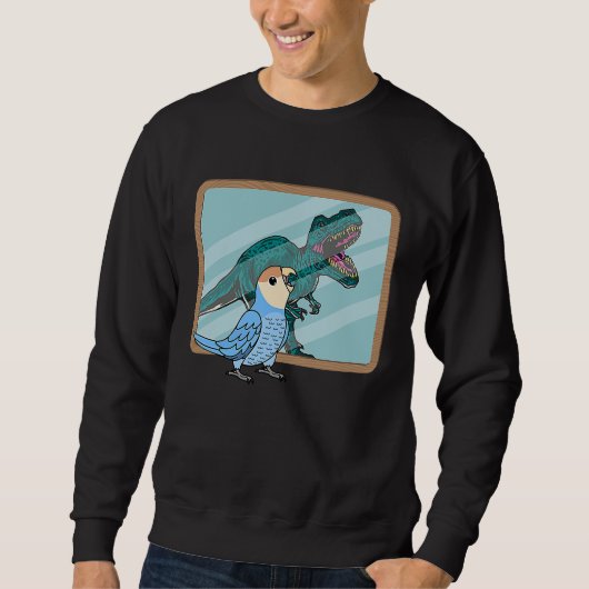 Sweatshirt Parrot & Rex Reflection I Peach faced Blue Lovebir (Devant)