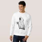 Sweatshirt Parrot with Cup of Coffee (Devant entier)