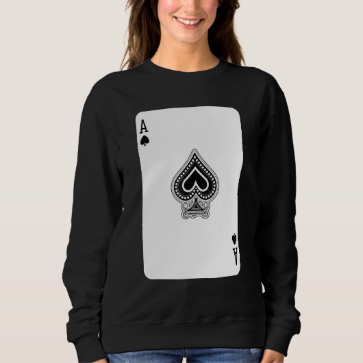 Sweatshirt Partie Ace Of Spades Poker Pro Lucky Player Gagnan (Devant)