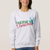 Sweatshirt Parties scintillant Motif Reindeer, Joyeux Noël De (Devant)