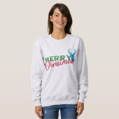 Sweatshirt Parties scintillant Motif Reindeer, Joyeux Noël De (Devant entier)