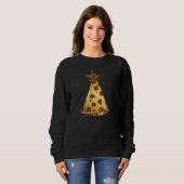 Sweatshirt parties scintillant pizza noël arbre femmes sweats (Devant entier)