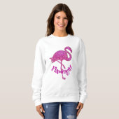 Sweatshirt Parties scintillant rose flamingo - texte personna (Devant entier)