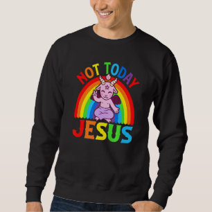 Sweatshirt Pas aujourd'hui Jésus Sigil Satanique Baphomet Pen