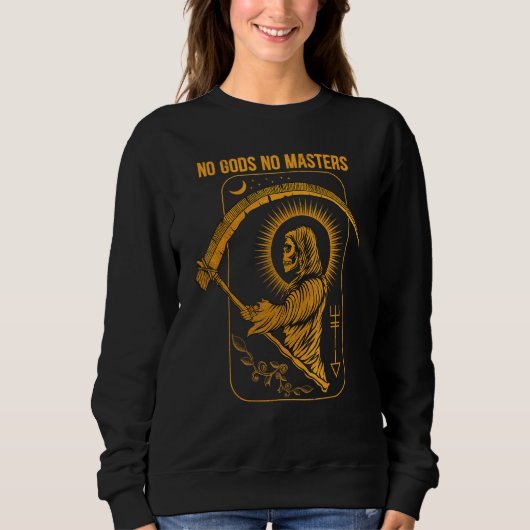 Sweatshirt Pas de dieux Pas de maîtres Satanic mal Baphomet T (Devant)