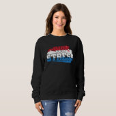 Sweatshirt Pas de stress - Rouge Blanc Bleu Positif Esprit (Devant entier)