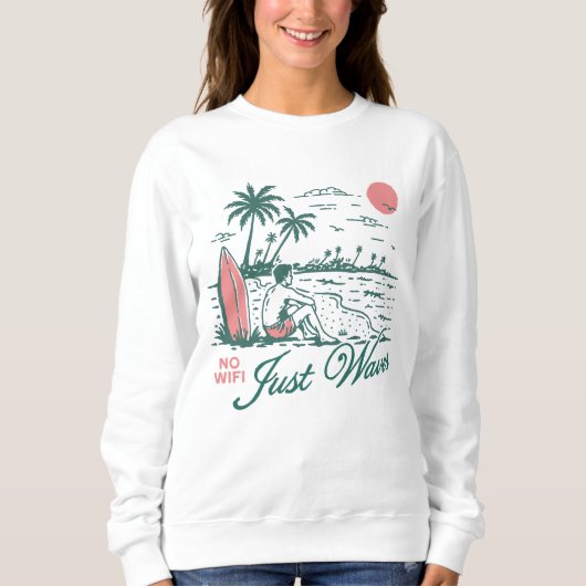 Sweatshirt Pas de Wifi Juste des Vagues (Devant)